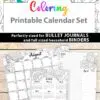 2022 Printable Calendar Template Set, Adult Coloring Pages, Bullet Journal, Monthly Calendar, Daily Routine Tracker, INSTANT DOWNLOAD Press Print Party