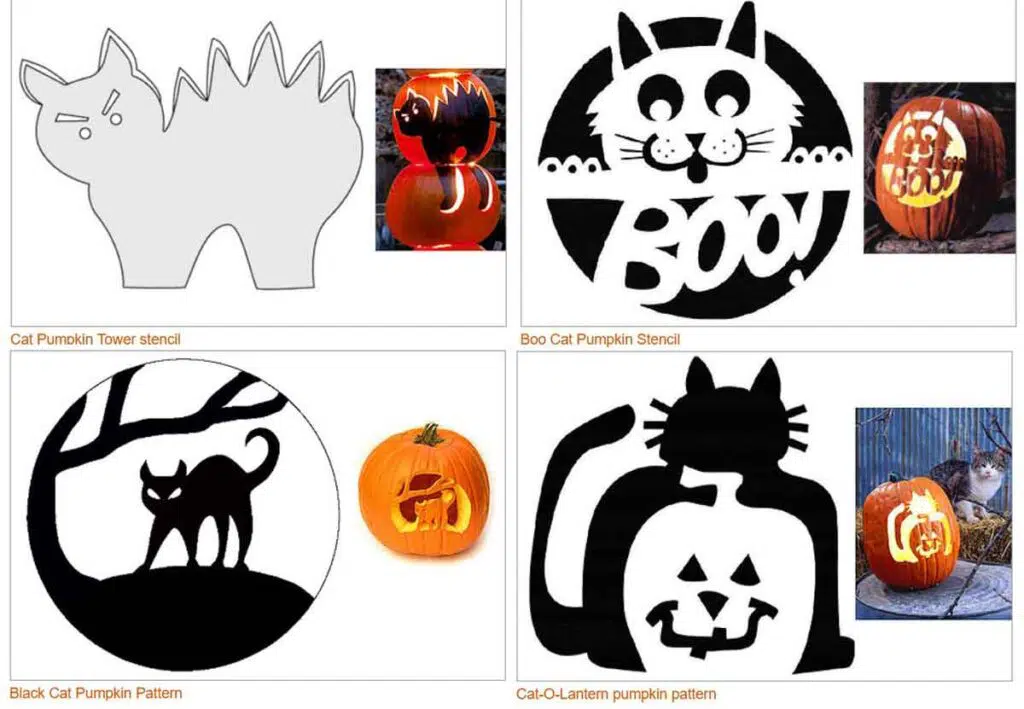 band of cats Free pumpkin printable stencils and halloween carving templates round up press print party