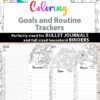 2021-2022 Daily Routine Printables, Habit Tracker Printable, Adult Coloring, Bullet Journal, Daily Tracker Goal Planner, INSTANT DOWNLOAD