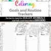 2021-2022 Daily Routine Printables, Habit Tracker Printable, Adult Coloring, Bullet Journal, Daily Tracker Goal Planner, INSTANT DOWNLOAD