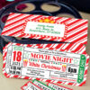 Christmas Movie Night Invitation Printable Ticket, Editable Christmas Party Invite, Ticket Stub, Movie Ticket Template, with envelope - INSTANT DOWNLOAD