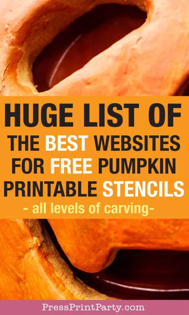 huge list of the best websites for free pumpkin printable stencils and carving templates and patterns - Press Print Party