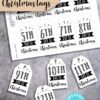 12 days of Christmas Tags Printable, Rustic, Secret Santa Gift Tags, 12 Days of Christmas Poem Tags, Books, Wine, Ornament, INSTANT DOWNLOAD press print party