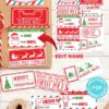 EDITABLE Christmas Stickers Template, 10 Printable North Pole Express Mail Sticker Pack for Gifts From Santa Claus, INSTANT DOWNLOAD