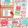 Christmas Stickers Template, 8 Printable North Pole Express Mail Sticker Pack for Gifts from Santa, Merry Christmas, INSTANT DOWNLOAD