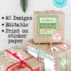 EDITABLE Christmas Gift Labels Template, Printable North Pole Express Mail Sticker Pack, from Santa Claus, Gift Tags, INSTANT DOWNLOAD