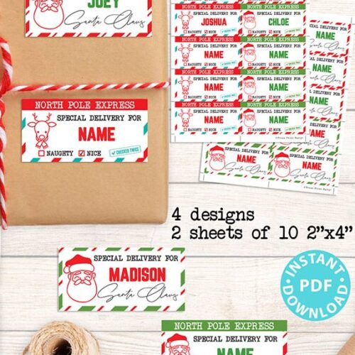 Christmas Address Label Printable, North Pole Express Mail