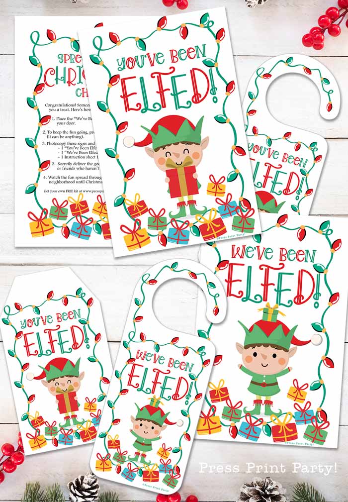 You ve been elfed free printable download. We've been elfed and instructions on how to play. Instant download. Press print Party