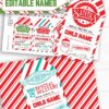 EDITABLE Christmas Gift Tags Printable, From Santa's Workshop Tag, Kids Holiday gift Tag, Santa North Pole Express Mail, INSTANT DOWNLOAD Press Print Party