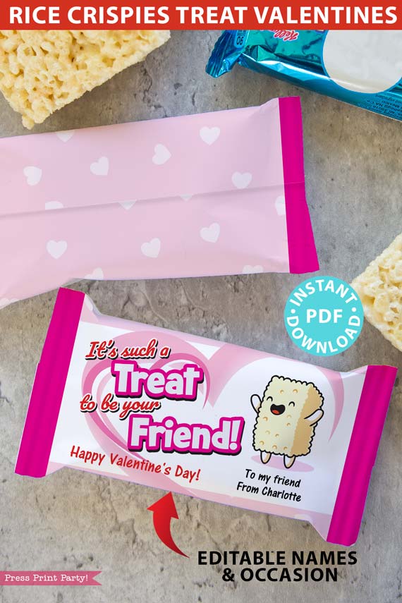 Rice Krispie Treat Valentine Printable
