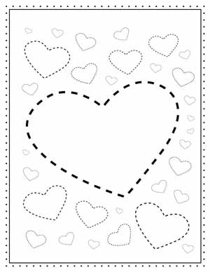 Free Valentine's Day Coloring Pages printable - Press Print Party - hearts