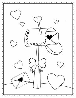 Free Valentine's Day Coloring Pages printable - Press Print Party - valentine mail box