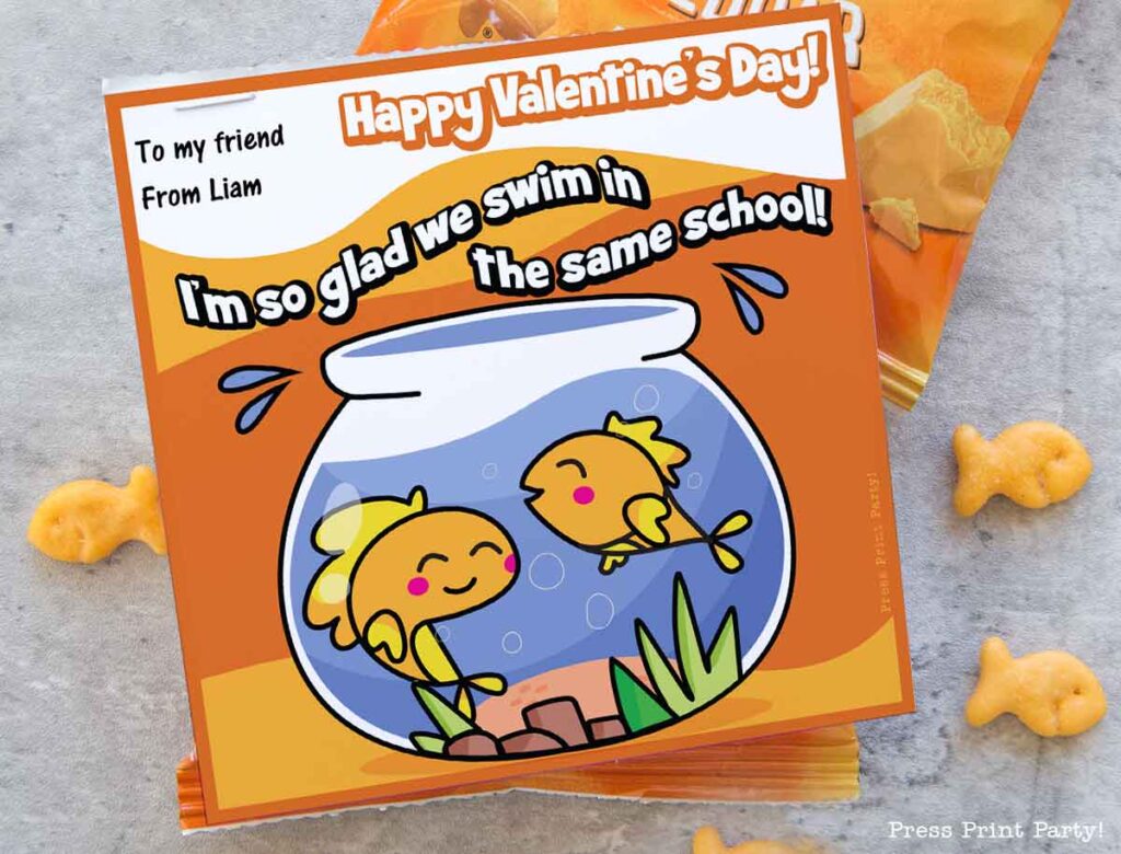 goldfish valentine tag for bags Press Print Party