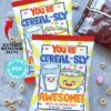 Valentine Cereal Bags Wrap, Kids Valentines Cards Printable, EDITABLE names, You're Cereal-sly Awesome, School Classroom, INSTANT DOWNLOAD Press Print Party!