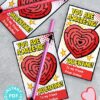Pencil Valentine Card for Kids Printable, EDITABLE names, You are Amazing Valentine, Heart Maze Comic, School Classroom, INSTANT DOWNLOAD Press print Party