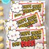Popcorn Bags Wrap, Kids Valentines Cards Printable, EDITABLE names, Hope Your Valentine's Day Pops, School Classroom, INSTANT DOWNLOAD Press Print Party