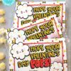 Popcorn Bags Wrap, Kids Valentines Cards Printable, EDITABLE names, Hope Your Valentine's Day Pops, School Classroom, INSTANT DOWNLOAD Press Print Party