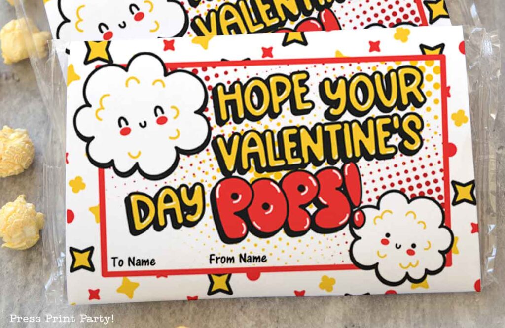 popcorn valentine hope your valentine's day pops press print party