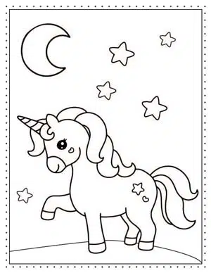 free printable coloring pages unicorn - unicorn moon and stars- Press Print Party!