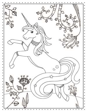 free printable coloring pages unicorn - jumping unicorn- Press Print Party!