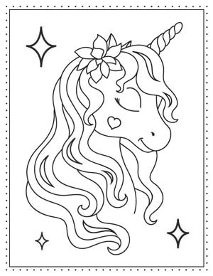 free printable coloring pages unicorn - unicorn head and mane - Press Print Party!
