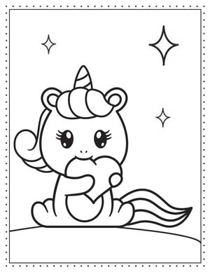 free printable coloring pages unicorn - cute unicorn with heart - Press Print Party!