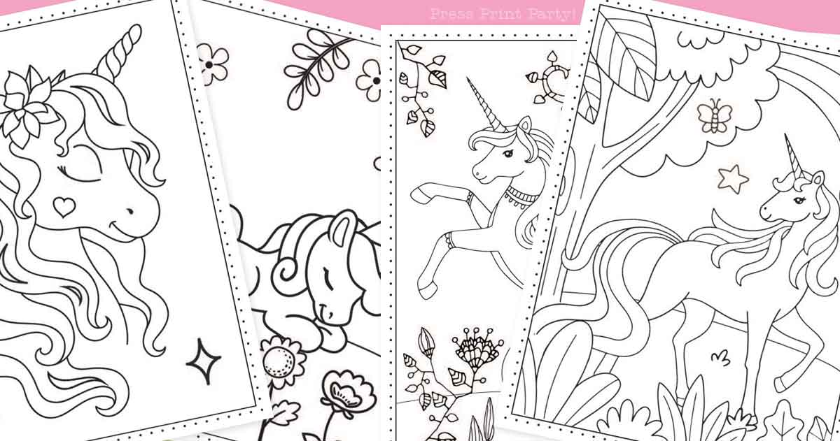 free printable coloring pages unicorn - Press Print Party!