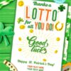 Lottery Ticket Holder, St Patrick's Day, Thanks a Lotto For All You Do Card Printable, Editable text, Lotto Printable Card, INSTANT DOWNLOAD Press Print Party