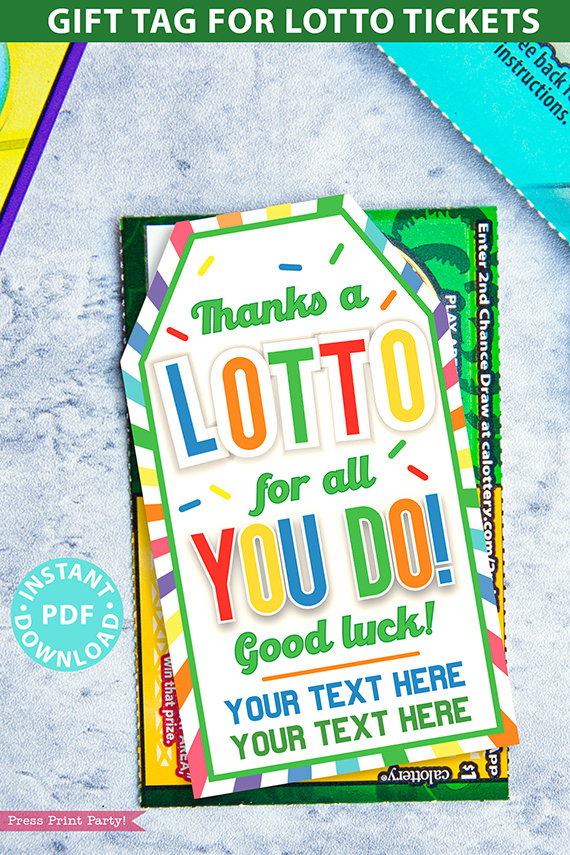 Lotto For All Do Gift Tag, Rainbow - Press Print Party!