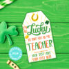 Teacher Gift Tag Printable, St. Patrick's Day, Editable text, Lottery Ticket, Lotto Card, Teacher Appreciation Gift, INSTANT DOWNLOAD Press Print Party