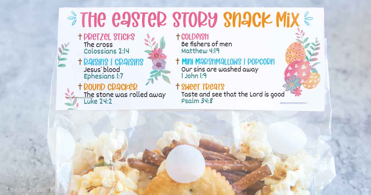 Make The Easter Story Snack Mix with Free Printable & New Recipe - Press Print Party