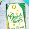 Good Luck Tag Printable, St. Patrick's Day Good Luck Card, 2 lines of Editable text, Lottery Ticket Tag, Lotto Card, INSTANT DOWNLOAD Press Print Party