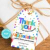 Thank You Gift Tags Printable, Teacher Appreciation, Nurse, Staff, Driver, Assitant, Thank You for your support, Editable, INSTANT DOWNLOAD digital pdf Press Print Party