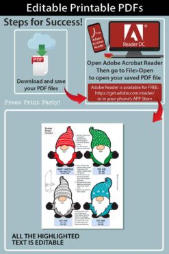 Gnome Christmas Money Card Printable, Christmas Cash Money Holder, Gnome Christmas Ornament Money Bill, Stocking Stuffer, INSTANT DOWNLOAD press print party
