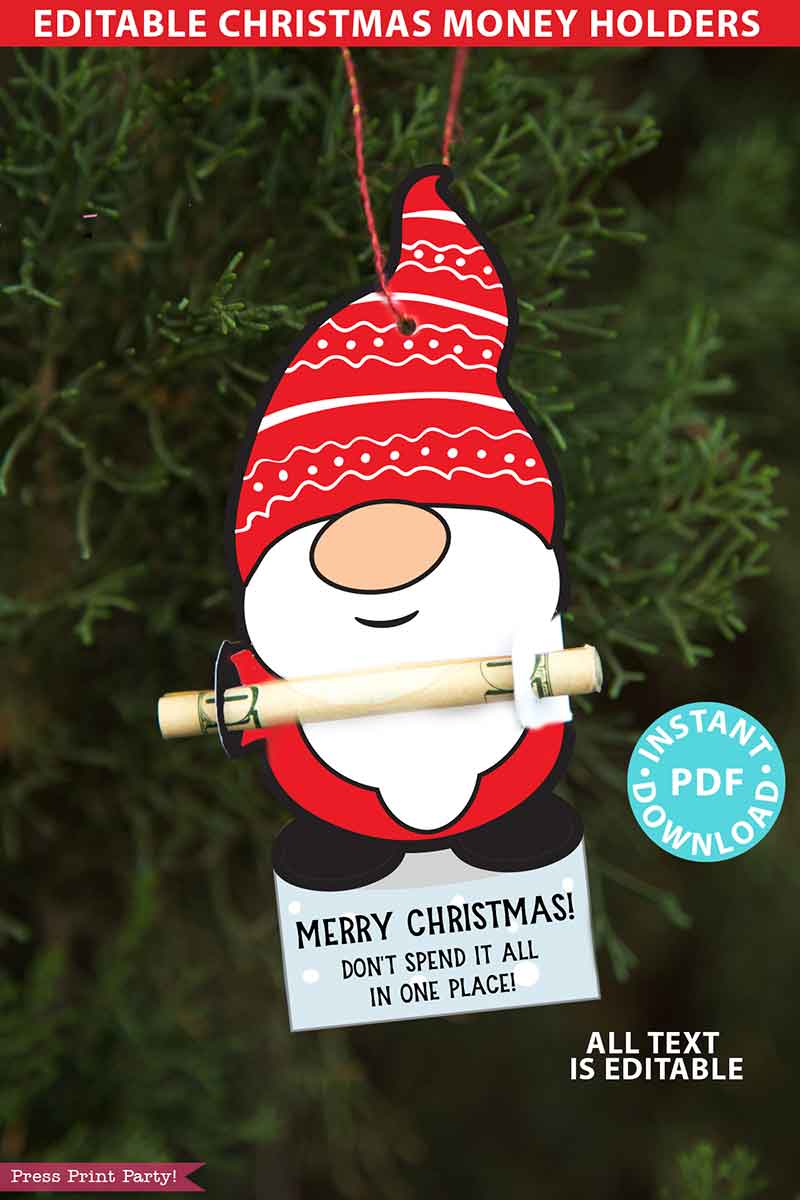 gmome christmas money holder hand on the tree press print party.