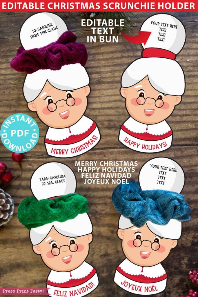 Christmas Hair Scrunchie Holder Printable Press Print Party!