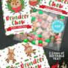 Reindeer Chow Christmas Treat Bag Toppers and Tag, Editable, Classroom Gift, Easy Holiday Gift, Christmas Snack Mix, INSTANT DOWNLOAD press print party