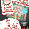 SANTA Snacks Christmas Treat Bag Toppers and Tag, Editable, Classroom Gift, Easy Holiday Gift, Neighbor Gift, Snack Mix, INSTANT DOWNLOAD Press Print Party