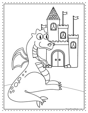 dragon in front of castle coloring page 10 cute dragon coloring sheets free printables. Press Print Party