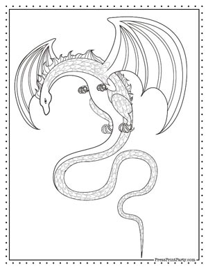 realistic dragon coloring page - 10 cute dragon coloring sheets free printables. Press Print Party
