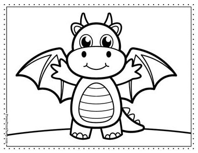 friendly dragon coloring page - 10 cute dragon coloring sheets free printables. Press Print Party