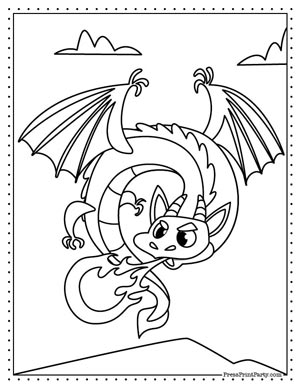 fire dragon coloring page - 10 cute dragon coloring sheets free printables. Press Print Party