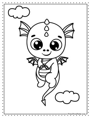cute baby dragon coloring page - 10 cute dragon coloring sheets free printables. Press Print Party