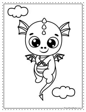 cute baby dragon coloring page - 10 cute dragon coloring sheets free printables. Press Print Party