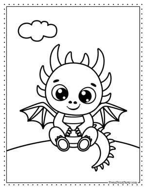 cute baby dragon coloring page - 10 cute dragon coloring sheets free printables. Press Print Party