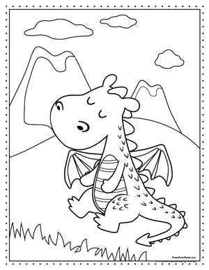 sleepy dragon coloring page -10 cute dragon coloring sheets free printables. Press Print Party