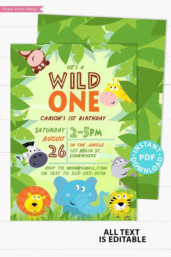 Wild ONE Birthday Invitation Printable - Image 2