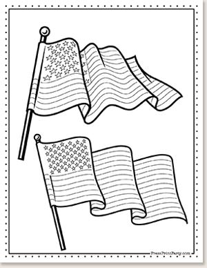 10 free coloring pages of the American flag for kids printables - Press Print Party