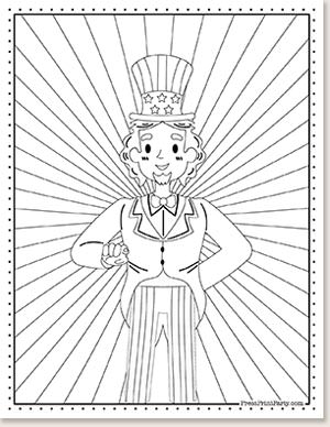 lincoln -10 free coloring pages of the American flag for kids printables - Press Print Party