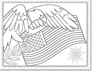 bald eagle and american flag -10 free coloring pages of the American flag for kids printables - Press Print Party